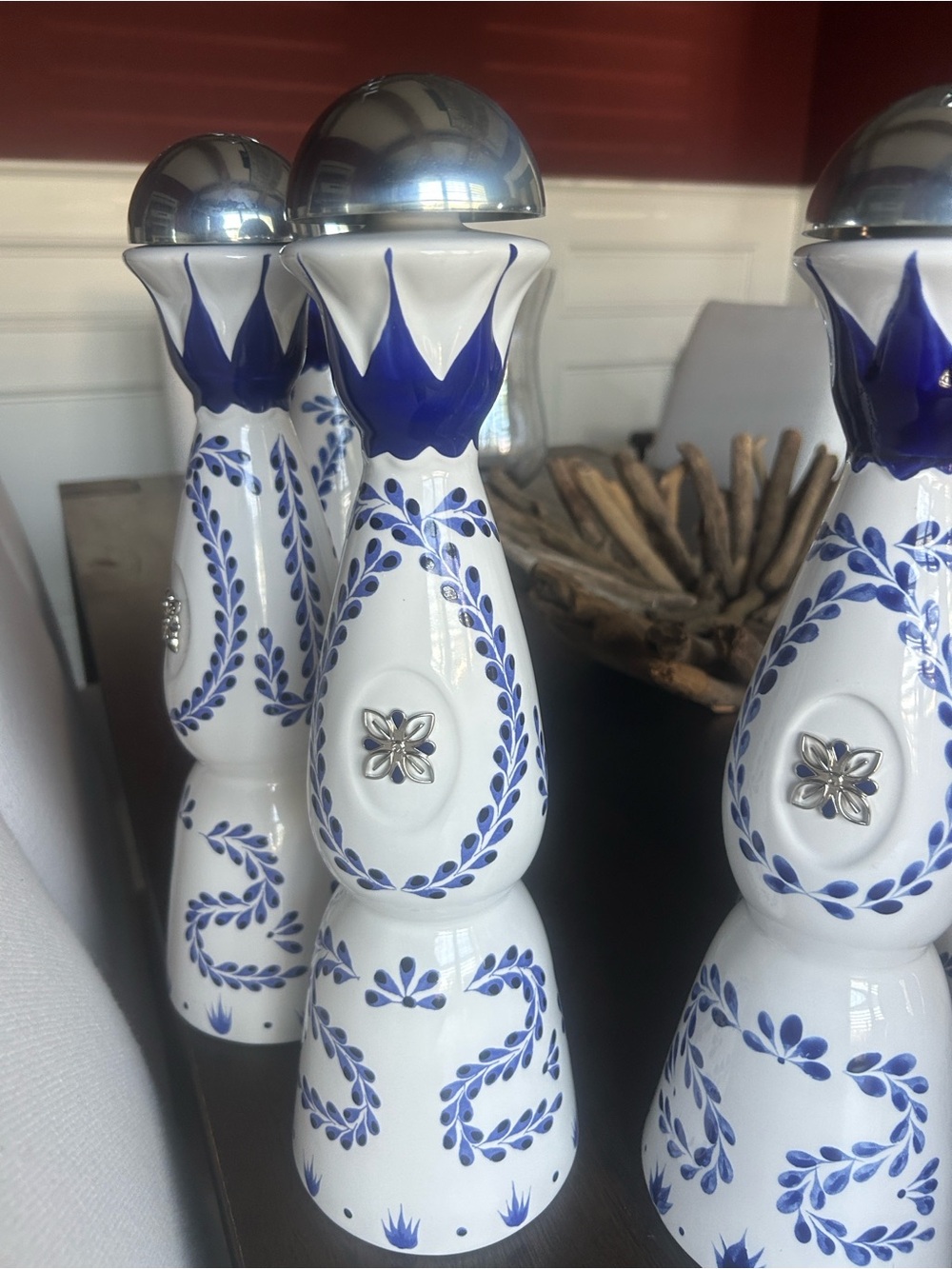 Clase azul Blue and White Ceramic bottles - Home Accents 3 bottles